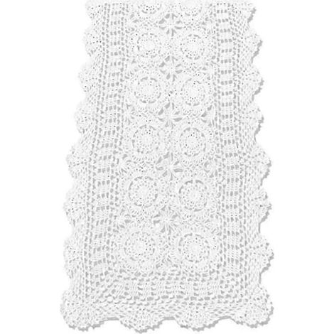 Chemin de table rectangulaire blanc en dentelle crochetée à la main en coton, décoration pour commode (1/5)