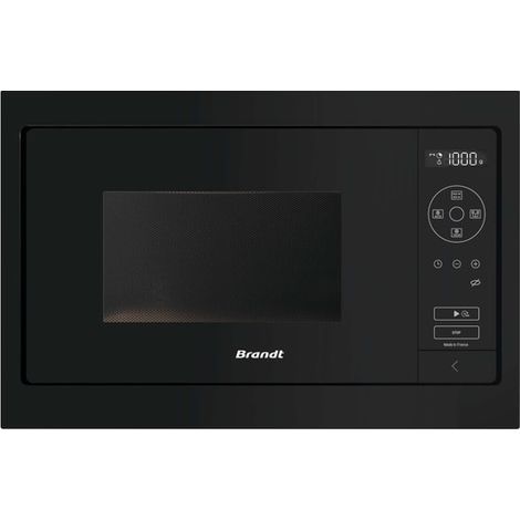 Brandt – Micro-ondes encastrable 26L 900W noir – Système Quattro pour cuisson homogène – Dimensions 39x59.2x48cm – BMS7120B (1/5)