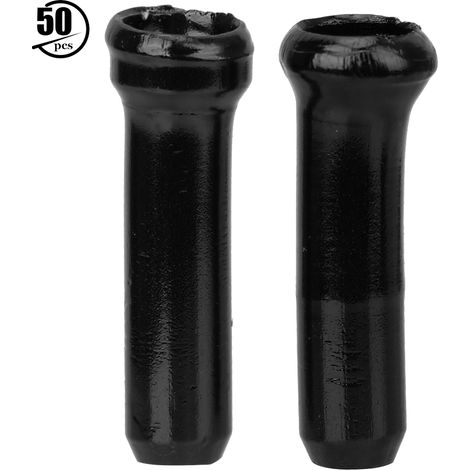 50 embouts de câble de frein de vélo en alliage d'aluminium, sertis pour câble de dérailleur, accessoires de vélo, noir (1/5)