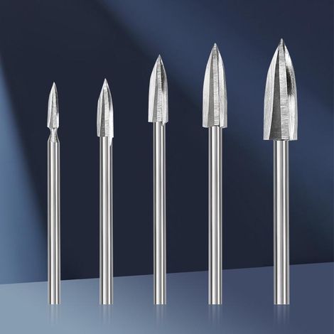 5 Mèches Sculpture Bois Queue 1/8 (1/5)