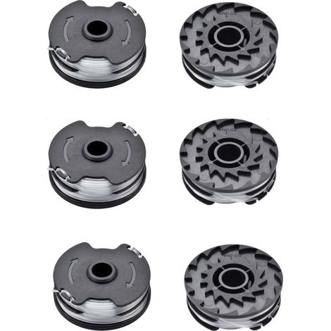Lot de 6 bobines de fil nylon 1,6mm x 6,5m – Compatible débroussailleuses Parkside PRTA 20-Li A1/B2/C3 – Haute durabilité