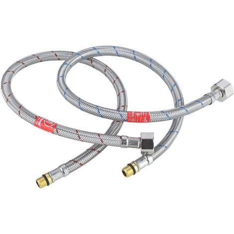 Tuyau flexible de raccordement de robinet G3/8 x M10 x 50 cm Rallonge de tuyau d'eau chaude et froide pour mitigeur évier de cuisine salle de bain anti-corrosion (1/5)