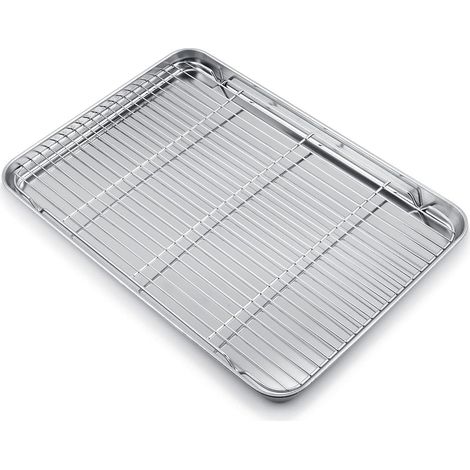 Plaque De Cuisson - Grille De Refroidissement - Acier Inoxydable 60 X 40 X 3 Cm - Pour Four Et Grill-Pain - 1 Pièce (1/5)