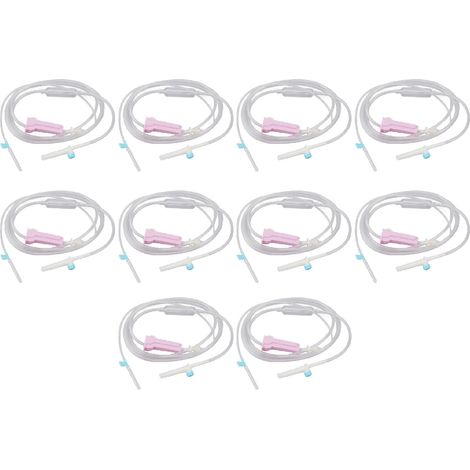 Set de perfusion vétérinaire jetable 10 pièces, étanche à la poussière, hygiénique, pour animaux, avec tubulure de perfusion, taille 12. (1/5)