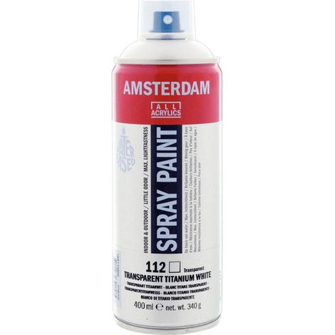 Bombe de peinture Amsterdam 400ml blanc de titane transparent