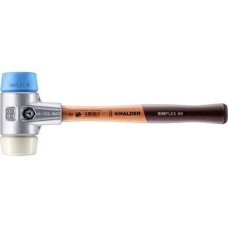 HALDER SIMPLEX TPE-Weichhammer / Nylon mit Aluminiumgehäuse und Holzstiel - D=60 mm - 3118.060 (1/5)