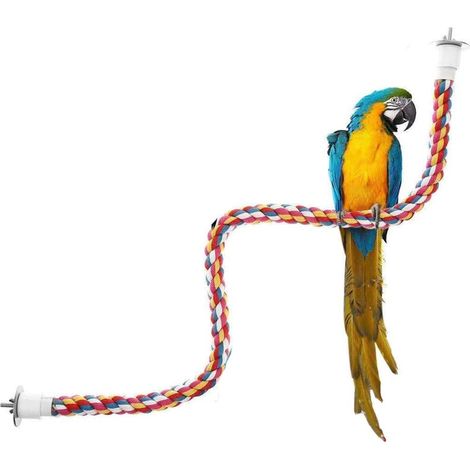 Perche En Corde - Pour Oiseaux - 60 Cm - Idéale Pour Cage À Oiseaux - En Coton Naturel - 1 Pièce