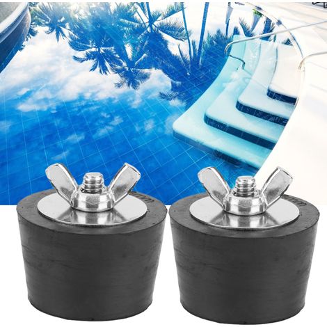 Tapones de expansión para tuberías de piscinas/spas - 2 piezas de 1,5 pulgadas - Rojo rubí [Tapones de goma para tuberías para protección contra las heladas] (1/5)