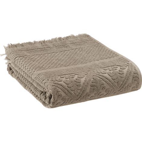 VIVARAISE - Drap de bain uni Vivaraise - Chamois 100% coton (100 x 180 cm)