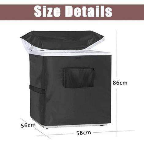 Housse de protection pour congélateur vertical - Tissu Oxford 420D imperméable Résistant aux UV et à la poussière - 58x56x86 cm (1/5)