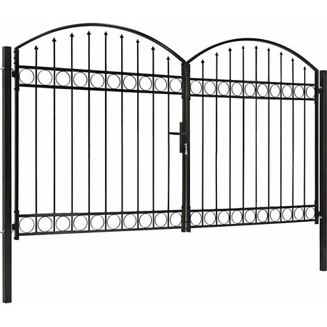 vidaXL Portail de clôture ASSEN à double porte avec arc en haut en acier 300x200 cm (1/5)
