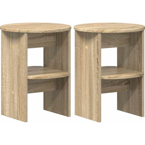 Maison Exclusive - Meuble d'appoint 2 pc Chêne Sonoma Ø40 x 50 cm (1/5)