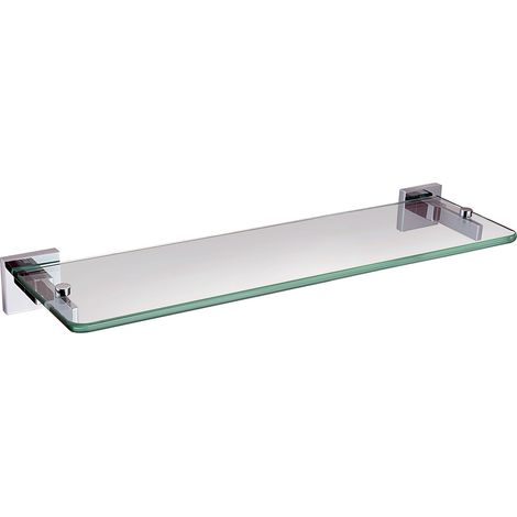 Bristan SQ SHELF C Square Glass Shelf Brass Chrome Plated