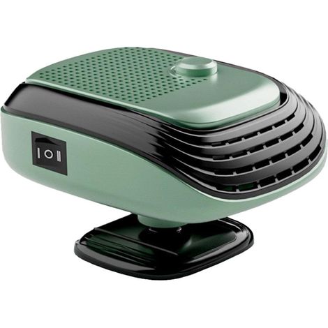 Chauffage portable pour voiture, ventilateur chauffant 12 V, 13 x 11 x 4,7 cm, 120 W, chauffage rapide, dégivrage et désembuage, ventilateurs rotatifs à 360° pour voiture, camion, conduite hivernale (1/5)