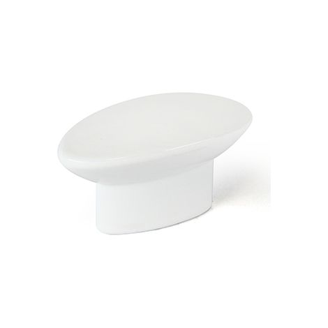 REI Bouton de meuble Ovale blanc zamak H.24 x l.41 x P.19 mm (1/2)