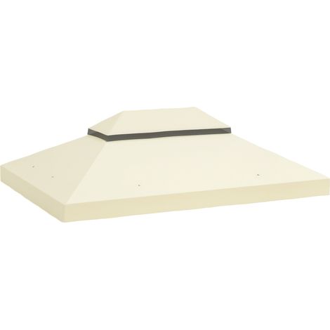 Outsunny – Toile de tonnelle 4 x 3 m – Polyester 370g – Protection UPF30+ – Trous de drainage – Installation rapide en 5 min