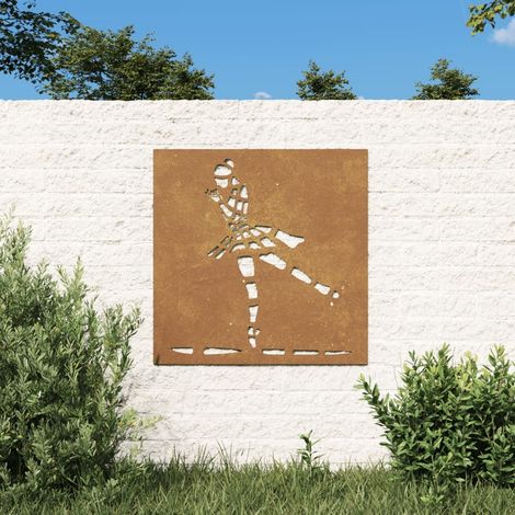 Plaque Tableau Décoration Murale Jardin 55 cm de long: Danseuse En Corten (1/5)