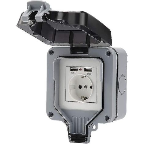 Prises de jardin extérieures étanches IP66, prise USB murale (1/5)