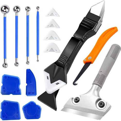 Silicone Seal Straightener, 5-in-1 Silicone Seal Remover, Caulking Tool, Tile Seal Scraper, for Kitchen and Bathroom Window Sinks (1/5)