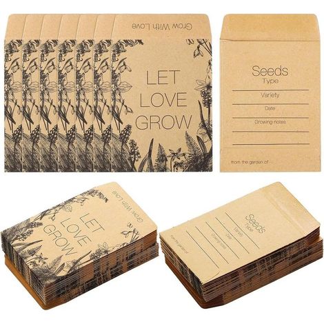100 PCS Sachets de Graines en Papier Kraft Petits Sacs en Papier Kraft Enveloppe pour Graines Emballage Cadeau (1/5)