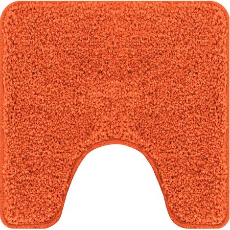 Tapis de bain antidérapant avec découpe pour toilette Orange