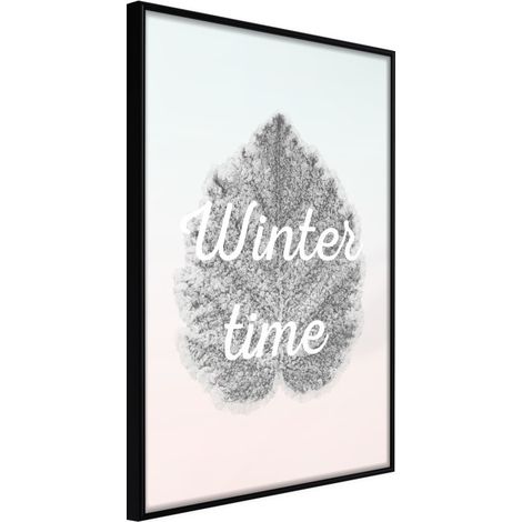 Affiche Murale Encadrée "Winter Leaf" 21 x 30 cm Noir