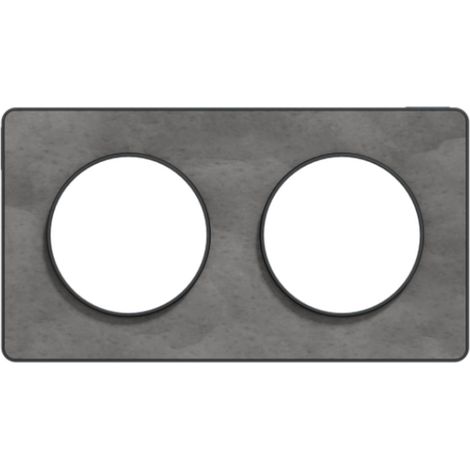 Schneider Electric – Plaque ardoise 2 postes horizontaux/verticaux 71mm – Finition anthracite – Gamme Odace Touch – IK04 – IP21 D – Sans halogène