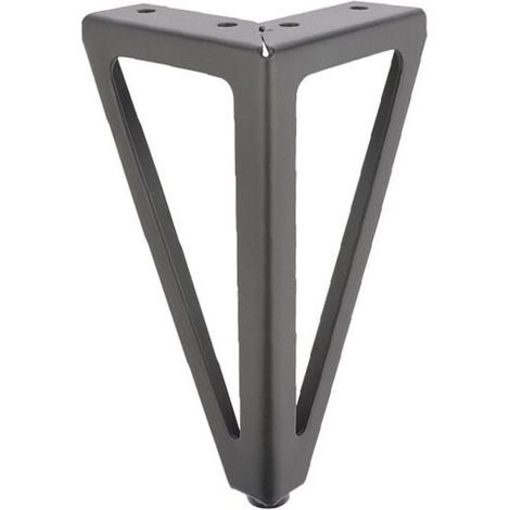 Lot de 4 pieds de meubles de rechange en métal - Noir - 15 cm - Pour meubles, meubles, meubles, armoires, canapés, autres pieds de meubles. (1/4)