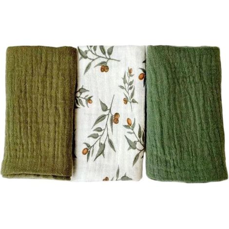 Set di 3 asciugamani viso in mussola per neonati - set di asciugamani per neonati - asciugamani viso e bagno 25 x 25 cm - asciugamani viso riutilizzabili per neonati - 100% cotone - morbidi e traspira (1/5)