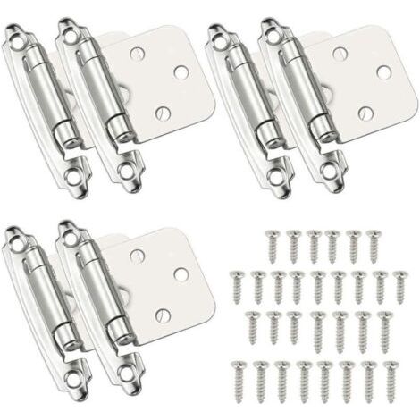 Charnières 6 Pcs Charniere Porte Charnière à Fermeture Automatique Matériau en Acier Laminé à Froid Paumelle Ressort avec Amortisseur pour Porte Placard Armoire à Chaussures Bibliothèque Cave à Vin (1/5)