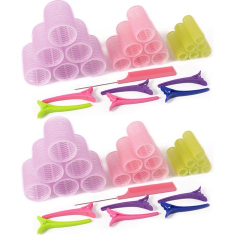 Rouleau À Boucler - Autogrippant - Pour Cheveux Mi-Secs - Grand Format - 12 Pièces