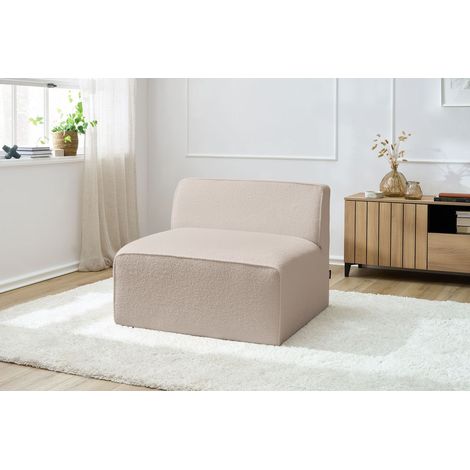 BOBOCHIC - Chauffeuse 1 place pour canapé modulable MEGEVE tissu bouclette Beige (1/5)