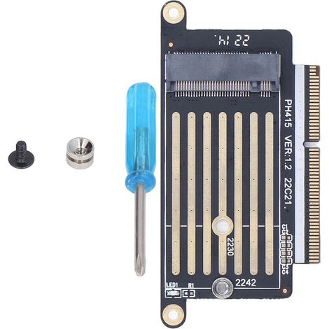 Adaptateur de conversion SSD M.2 NVMe pour ordinateurs portables iOS PRO A1708 (2016-2017) : installation facile du SSD vers un SSD NGFF M.2 MKey. Carte d'extension NVMe. (1/5)
