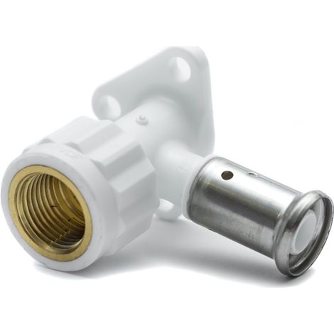 Applique 56mm PVDF blanc multicouche à sertir TH ou BE Femelle 3/4 - Ø20x2.0 (1/2)