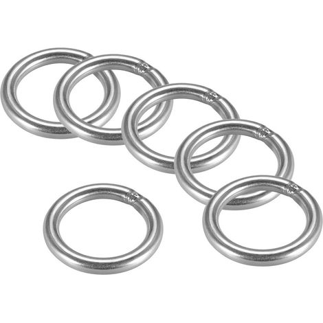 Lot de 6 anneaux cerclage soudés en acier inoxydable 50 x mm
