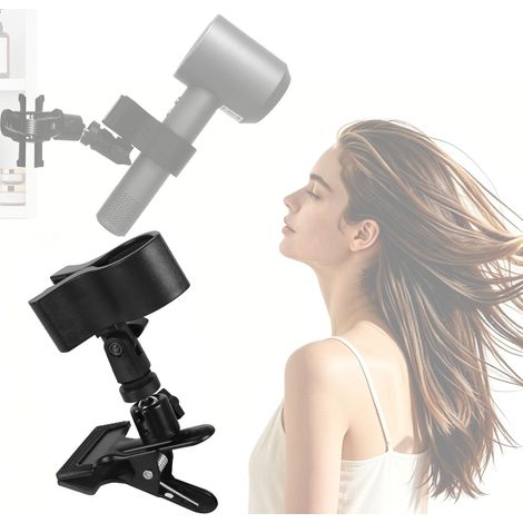 Hair Dryer Stand, Support Réglable 360° Sèche-Cheveux en Acier Inoxydable (1/5)