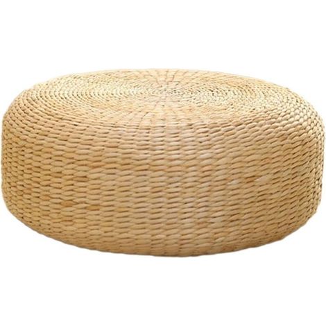 Coussin d'assise de style japonais, coussin de méditation fait à la main, coussin d'assise rustique en tatami pour, bureau, 40cm de diamètre