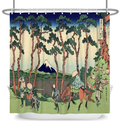 122x183cm Mont Fuji Paysage Rideau de Douche Japonais Chevalier Ukiyo-e Abstrait Rideau de Bain Orient Traditionnel Ethnique Anime Rideau pour Salle Bains Polyester avec Crochets (1/5)