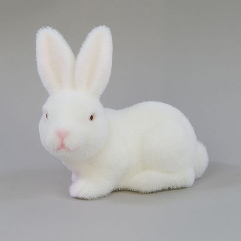 Figura de conejo, decoración de conejo flocado (1/2)