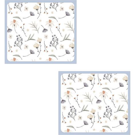 2 Housses Protection Machine À Laver Imperméable PU Motif Fleur Lila 36x46cm Pour Électroménager (1/5)