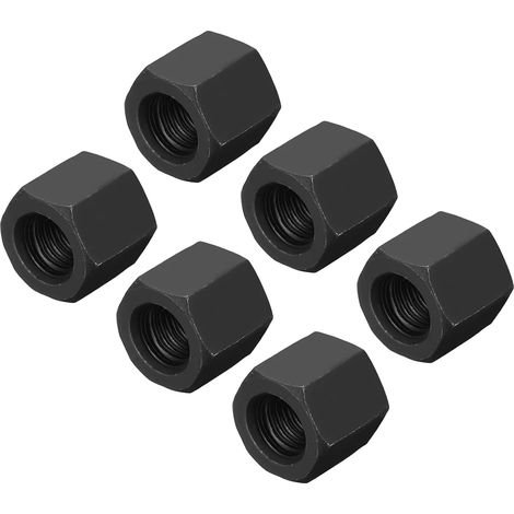 6Pcs Écrous D'Accouplement Hexagonaux M12x1.25mm Pas Fin Noir (1/5)