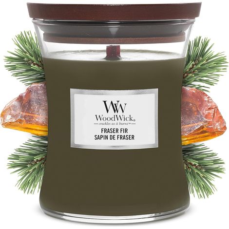 jarre parfumée moyenne avec mèche en bois crépitante Sapin de Fraser Jusqu'à6pk0 heures de combustion