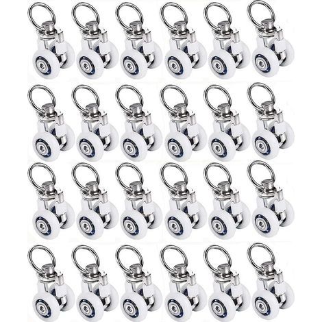 20pcs 38x20mm Rouleaux de Rail de rideau, Poulie Silencieuse,pour Accessoires Rideaux Dans Salles de Bains,Chambres (1/5)