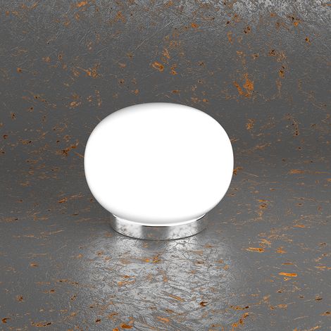Abatjour Contemporaneo Soft Metallo Cromo Vetro Acidato Opaco 1 Luce E27 (1/2)