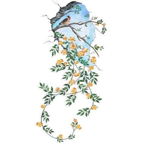 1 Feuille décorations de salon pour mur vie fond d'écran de vigne pendant sticker mural vigne faux usine stickers muraux arbre décoration intérieure art mural PVC (1/5)