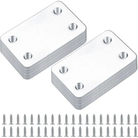 20 flache, perforierte Montageplatten, feste gerade Platten, flache Verbinder, Verbindungsplatten (1/5)