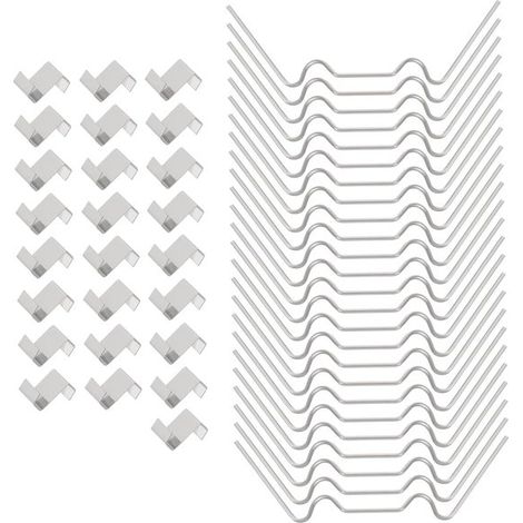 Pinces de fixation pour vitrage de véranda – Kit de pinces en acier inoxydable – Pour fenêtres, panneaux isolants et panneaux solaires – Résistantes aux intempéries – Argent – 100 pièces (1/5)