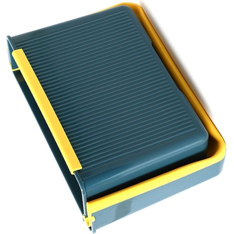 Poubelle murale pliable bleue grande capacité – Gain de place, se replie quand inutilisée (1/5)