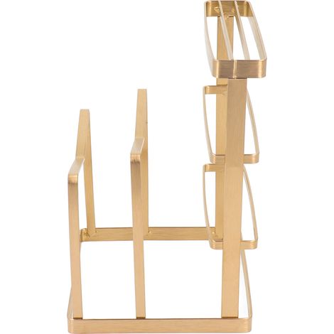 Support pour planches à découper, organisateur et rangement, porte-couteaux multifonctionnel pour plan de travail, doré (1/5)