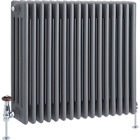 Milano Windsor Anthracite Cast Iron Style Horizontal Four Column Radiator - 600mm x 785mm (1/5)